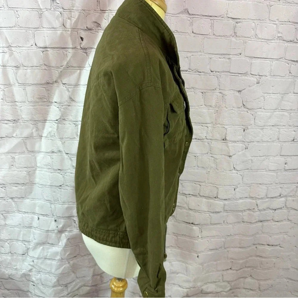 the roaster life co. military inspired olive green jacket sz XS grunge indie - Picture 2 of 12